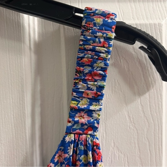 Vince Camuto Blue Floral Sleeveless Maxi Dress Size Medium Side Slits Cobalt - Picture 7 of 13